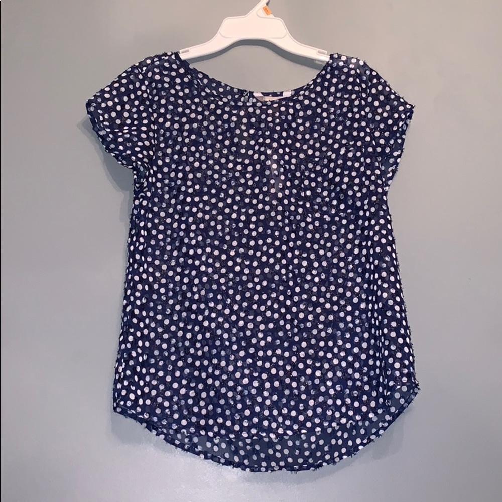 Banana Republic Navy Polka Dot Shirt